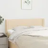 Image de vidaXL Tête de lit avec oreilles Crème 147x16x78/88 cm Tissu