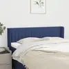Image de vidaXL Tête de lit avec oreilles Bleu 147x16x78/88 cm Tissu