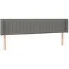 Image de vidaXL Hoofdbord met randen 203x16x78/88 cm stof donkergrijs