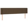 Image de vidaXL Tête de lit avec oreilles Marron Foncé 203x16x78/88 cm Tissu