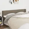 Image de vidaXL Tête de lit avec oreilles Taupe 203x16x78/88 cm Tissu
