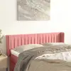 Image de vidaXL Tête de lit avec oreilles Rose 147x16x78/88 cm Velours
