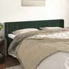 Image de vidaXL Tête de lit avec oreilles Vert foncé 163x16x78/88 cm Velours
