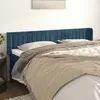 Image de vidaXL Tête de lit avec oreilles Bleu foncé 163x16x78/88 cm Velours