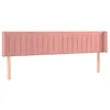 Image de vidaXL Hoofdbord met randen 203x16x78/88 cm fluweel roze