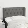 Image de vidaXL Tête de lit avec oreilles Gris foncé 83x16x78/88 cm Tissu