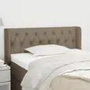 Image de vidaXL Tête de lit avec oreilles Taupe 93x16x78/88 cm Tissu
