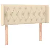 Image de vidaXL Tête de lit avec oreilles Crème 93x16x78/88 cm Tissu