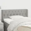 Image de vidaXL Tête de lit avec oreilles Gris clair 103x16x78/88 cm Tissu