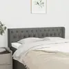 Image de vidaXL Tête de lit avec oreilles Gris foncé 147x16x78/88 cm Tissu