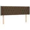 Image de vidaXL Tête de lit avec oreilles Marron Foncé 163x16x78/88 cm Tissu