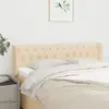 Image de vidaXL Tête de lit avec oreilles Crème 163x16x78/88 cm Tissu