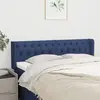 Image de vidaXL Tête de lit avec oreilles Bleu 163x16x78/88 cm Tissu