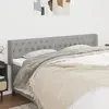Image de vidaXL Tête de lit avec oreilles Gris clair 183x16x78/88 cm Tissu