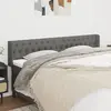 Image de vidaXL Tête de lit avec oreilles Gris foncé 183x16x78/88 cm Tissu