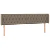 Image de vidaXL Tête de Lit avec Oreilles Meuble de Chambre à Coucher Accessoire de Lit Double Tête de Cadre de Lit Intérieur Taupe 183x16x78/88 cm Tissu