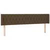 Image de vidaXL Tête de lit avec oreilles Marron Foncé 203x16x78/88 cm Tissu