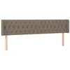 Image de vidaXL Tête de lit avec oreilles Taupe 203x16x78/88 cm Tissu