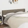 Image de vidaXL Tête de lit avec oreilles Taupe 203x16x78/88 cm Tissu