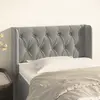 Image de vidaXL Tête de lit avec oreilles Gris clair 83x16x78/88 cm Velours