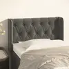 Image de vidaXL Tête de lit avec oreilles Gris foncé 83x16x78/88 cm Velours
