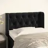 Image de vidaXL Tête de lit avec oreilles Noir 83x16x78/88 cm Velours