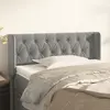 Image de vidaXL Tête de lit avec oreilles Gris clair 93x16x78/88 cm Velours