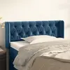 Image de vidaXL Tête de lit avec oreilles Bleu foncé 103x16x78/88 cm Velours