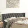 Image de vidaXL Tête de lit avec oreilles Gris foncé 147x16x78/88 cm Velours