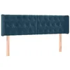 Image de vidaXL Tête de lit avec oreilles Bleu foncé 147x16x78/88 cm Velours