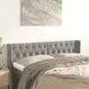 Image de vidaXL Tête de lit avec oreilles Gris clair 163x16x78/88 cm Velours