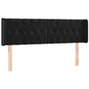 Image de vidaXL Tête de lit avec oreilles Noir 163x16x78/88 cm Velours