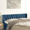 Image de vidaXL Tête de lit avec oreilles Bleu foncé 163x16x78/88 cm Velours