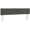 Image de vidaXL Hoofdbord met randen 183x16x78/88 cm fluweel donkergrijs