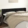 Image de vidaXL Tête de lit avec oreilles Noir 203x16x78/88 cm Velours