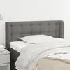 Image de vidaXL Tête de lit avec oreilles Gris foncé 93x16x78/88 cm Tissu