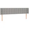 Image de vidaXL Tête de lit avec oreilles Gris clair 183x16x78/88 cm Tissu