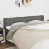 Image de vidaXL Tête de lit avec oreilles Gris foncé 203x16x78/88 cm Tissu