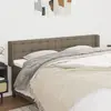 Image de vidaXL Tête de lit avec oreilles Taupe 203x16x78/88 cm Tissu