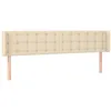 Image de vidaXL Tête de Lit avec Oreilles Meuble de Chambre à Coucher Accessoire de Lit Double Tête de Cadre de Lit Intérieur Crème 203x16x78/88 cm Tissu