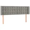 Image de vidaXL Tête de lit avec oreilles Gris clair 147x16x78/88 cm Velours