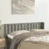 Image de vidaXL Tête de lit avec oreilles Gris clair 147x16x78/88 cm Velours