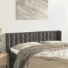 Image de vidaXL Tête de lit avec oreilles Gris foncé 147x16x78/88 cm Velours
