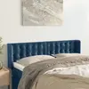 Image de vidaXL Tête de lit avec oreilles Bleu foncé 147x16x78/88 cm Velours