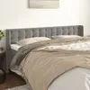 Image de vidaXL Tête de lit avec oreilles Gris clair 163x16x78/88 cm Velours