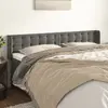 Image de vidaXL Tête de lit avec oreilles Gris foncé 163x16x78/88 cm Velours