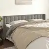 Image de vidaXL Tête de lit avec oreilles Gris clair 183x16x78/88 cm Velours