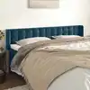 Image de vidaXL Tête de lit avec oreilles Bleu foncé 183x16x78/88 cm Velours