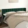 Image de vidaXL Tête de lit avec oreilles Vert foncé 203x16x78/88 cm Velours