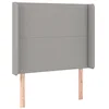 Image de vidaXL Tête de lit avec oreilles Gris clair 83x16x118/128 cm Tissu